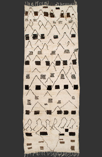 TM 1855, pile rug from the Azilal region, central High Atlas, Morocco, 1970s, 365 x 135 cm (13' x 4' 6''), high resolution image + price on request
